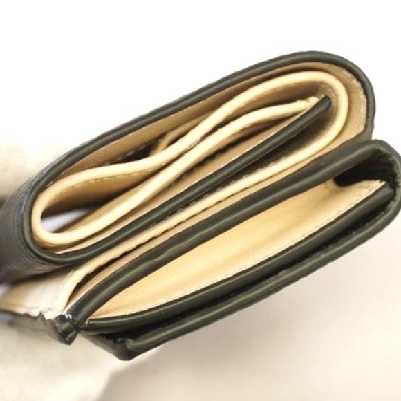 NWT Fendi Selleria Tri Fold Black Leather Micro Wallet Billfold Gold COA 8M0415 - Picture 6 of 13